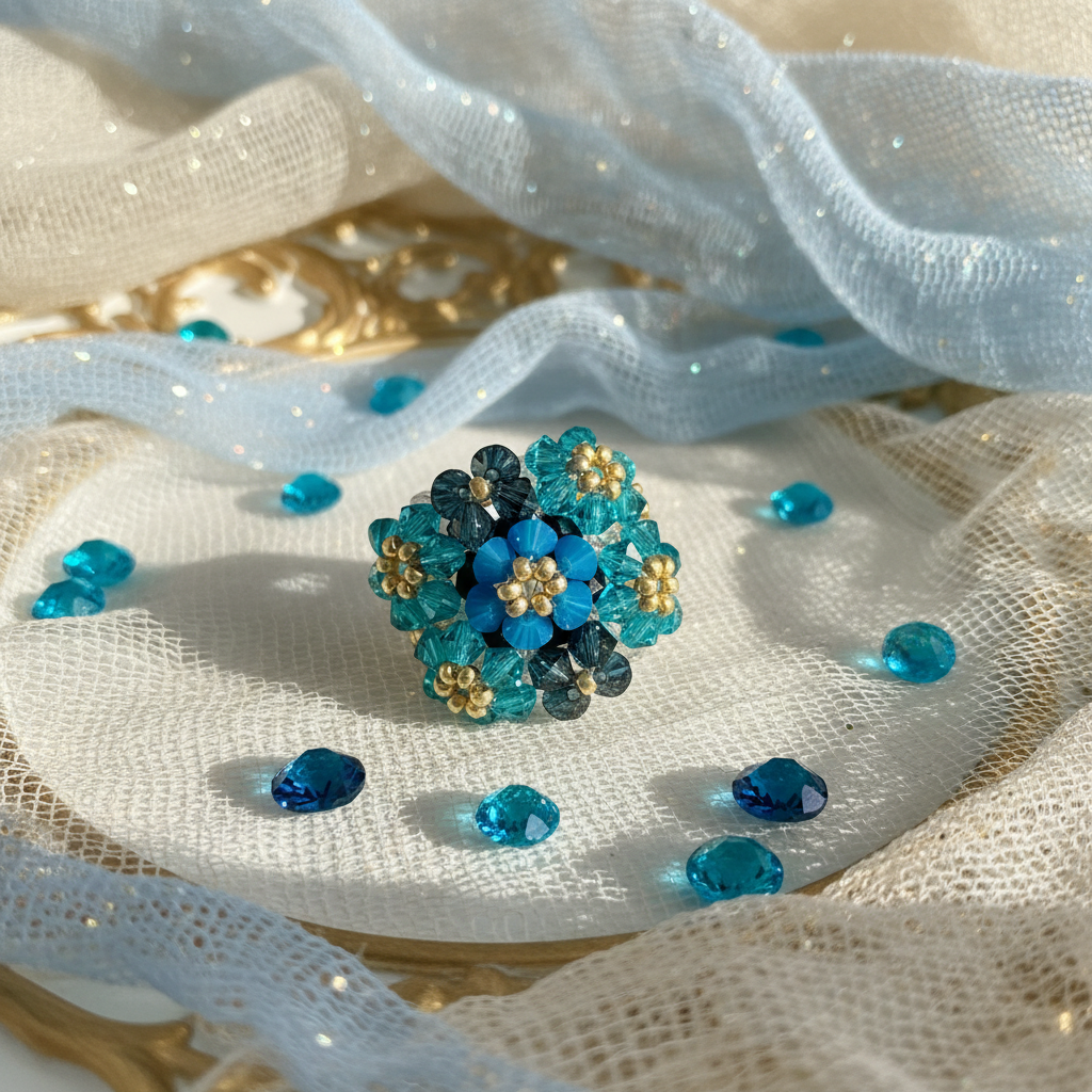 Håndlagede smykker med Swarovski-krystaller - ringer og øredobber fra VilleBlomster