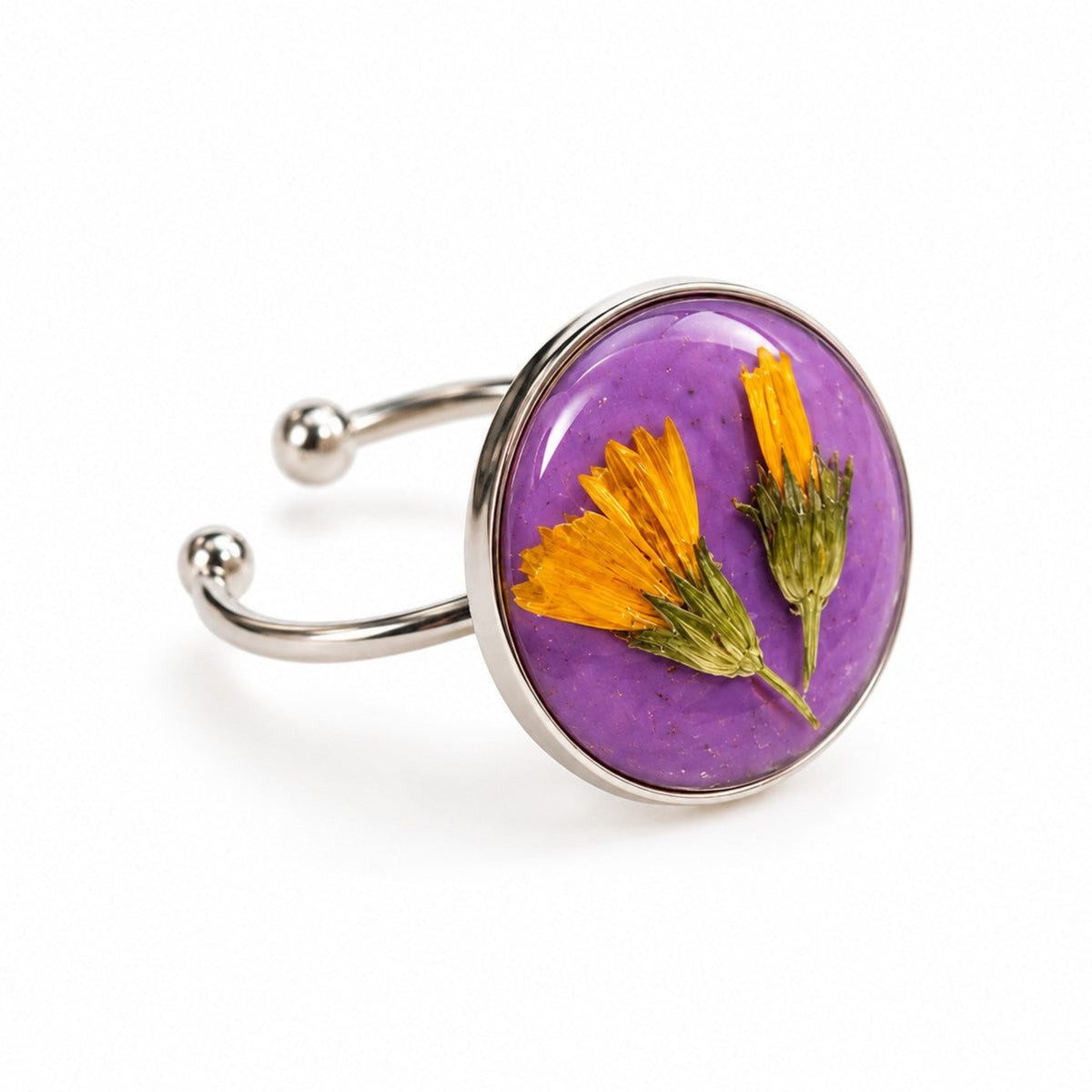 Sumphaukeskjegg - ring med ekte Crepis paludosa 💜🌼
