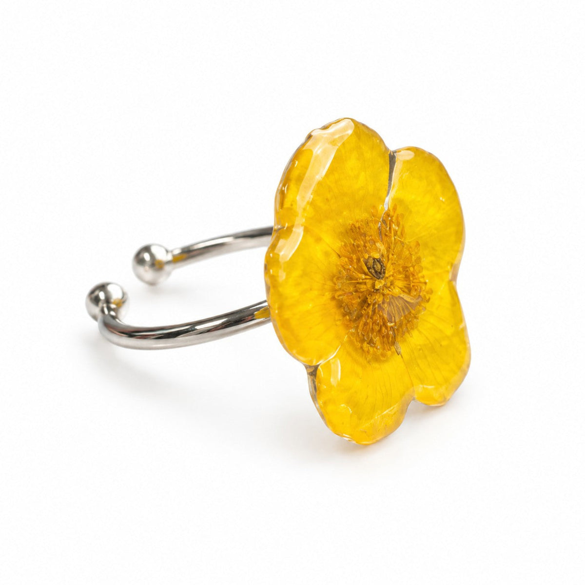 Smørblomst ring II – ekte norsk villblomst i resin 🌼