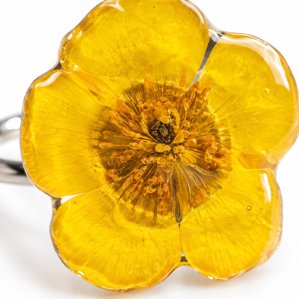 Smørblomst ring II – ekte norsk villblomst i resin 🌼