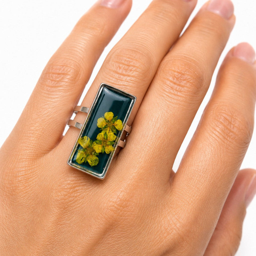 Tepperot Ring I - Justerbar ring med ekte Tepperot