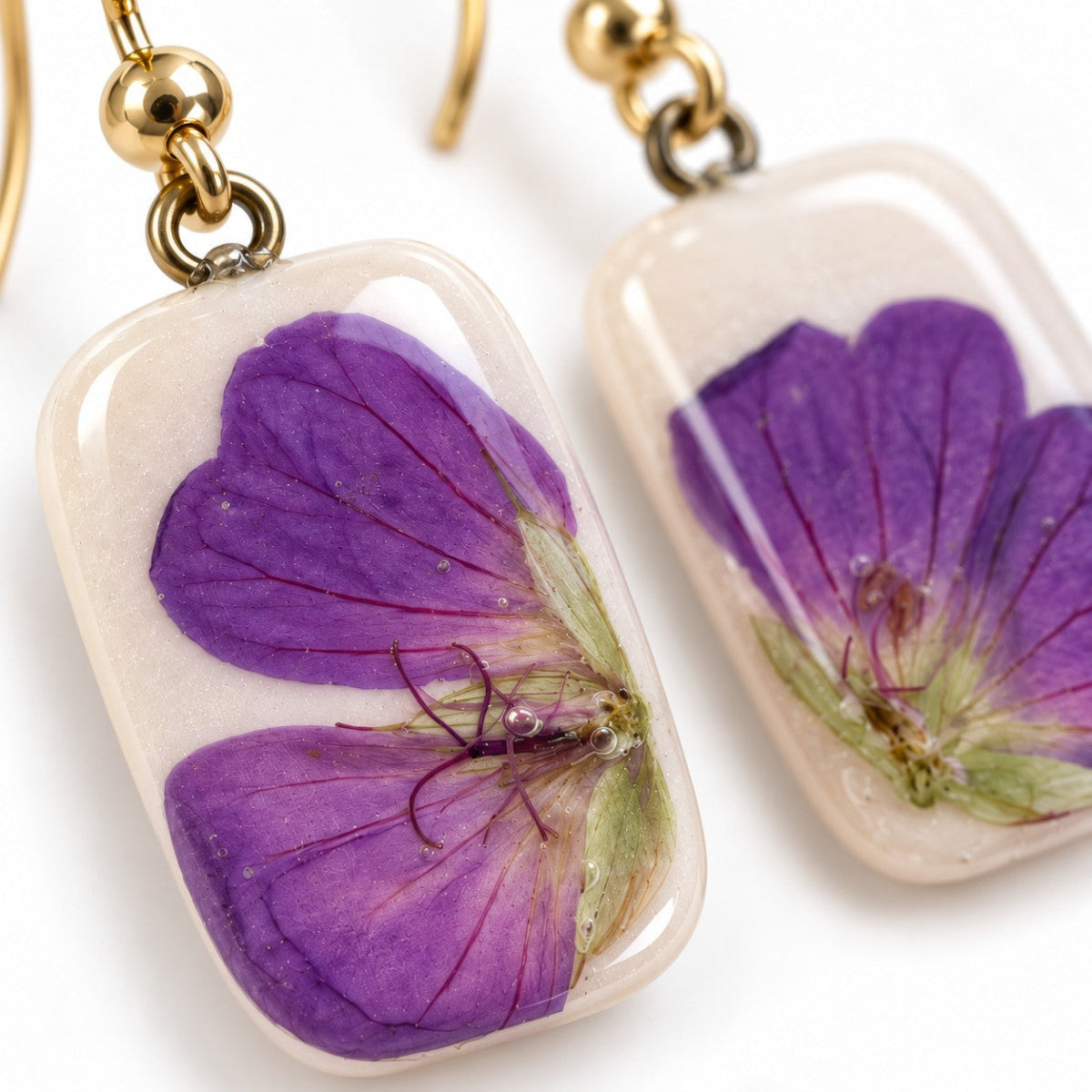 Blodstorkenebb I -øredobber – ekte Geranium sanguineum fra Ølberg 🌸🌿