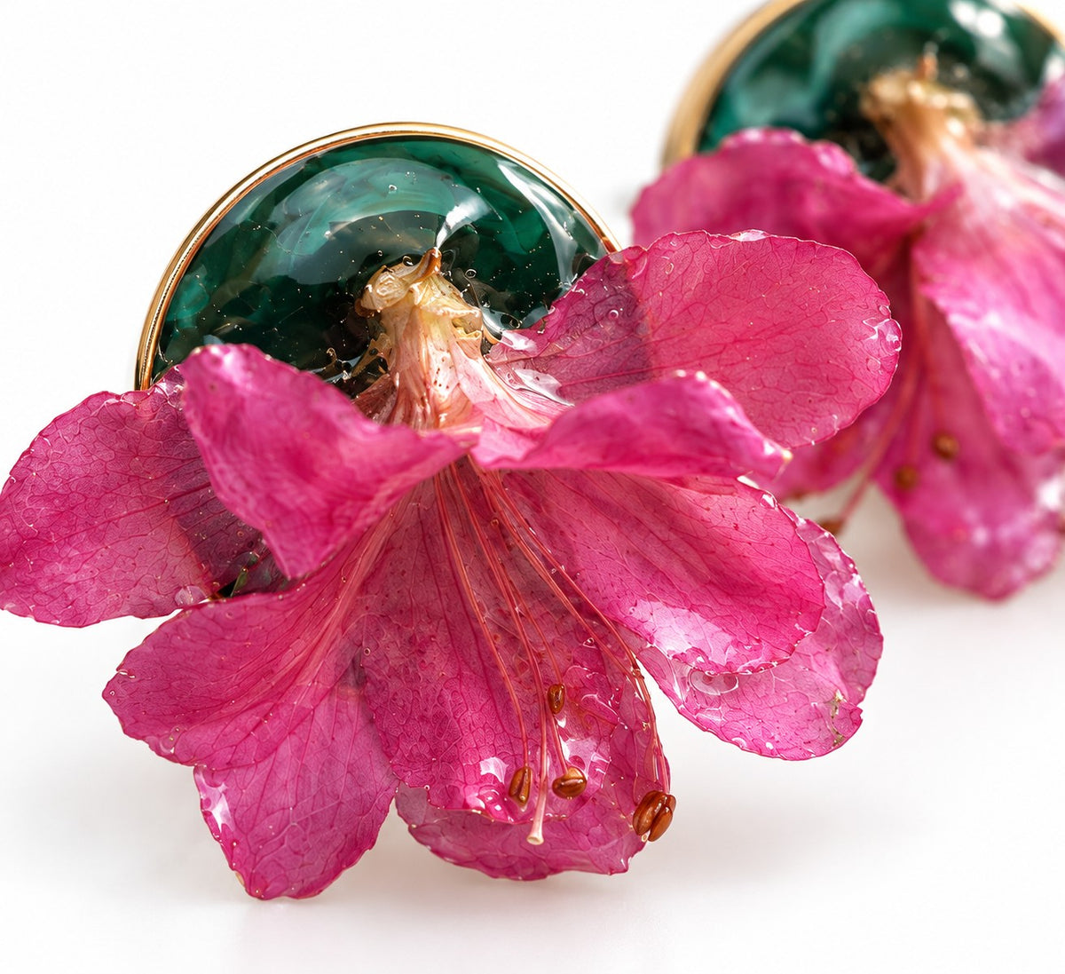 Rosa Asalea – ekte rosa blomster i resin 🌸💚