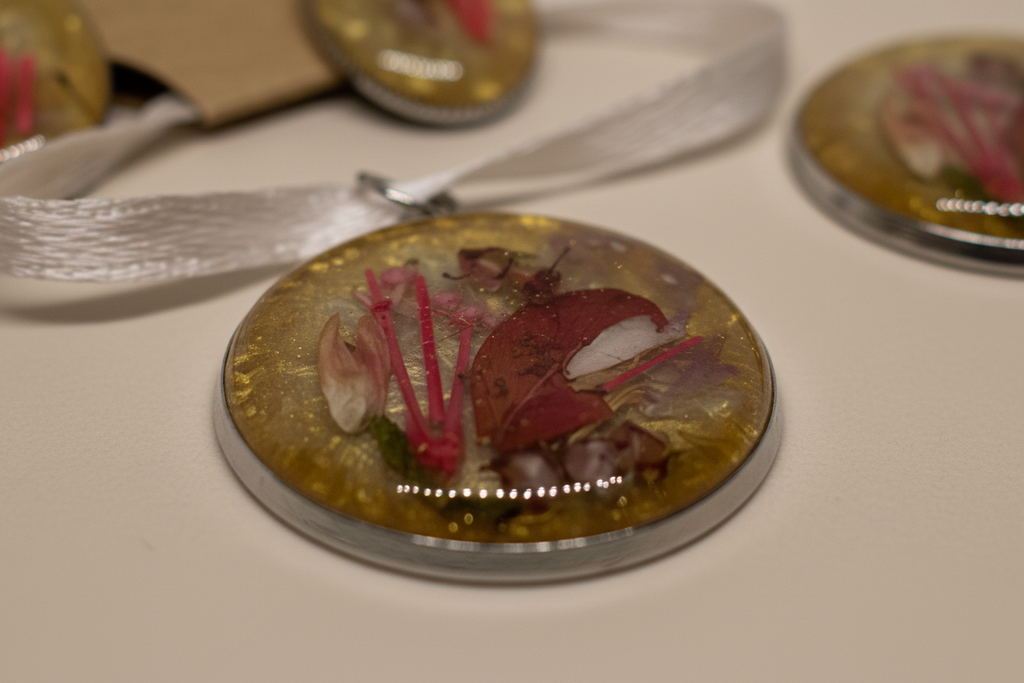 Ambar earrings close-up detail