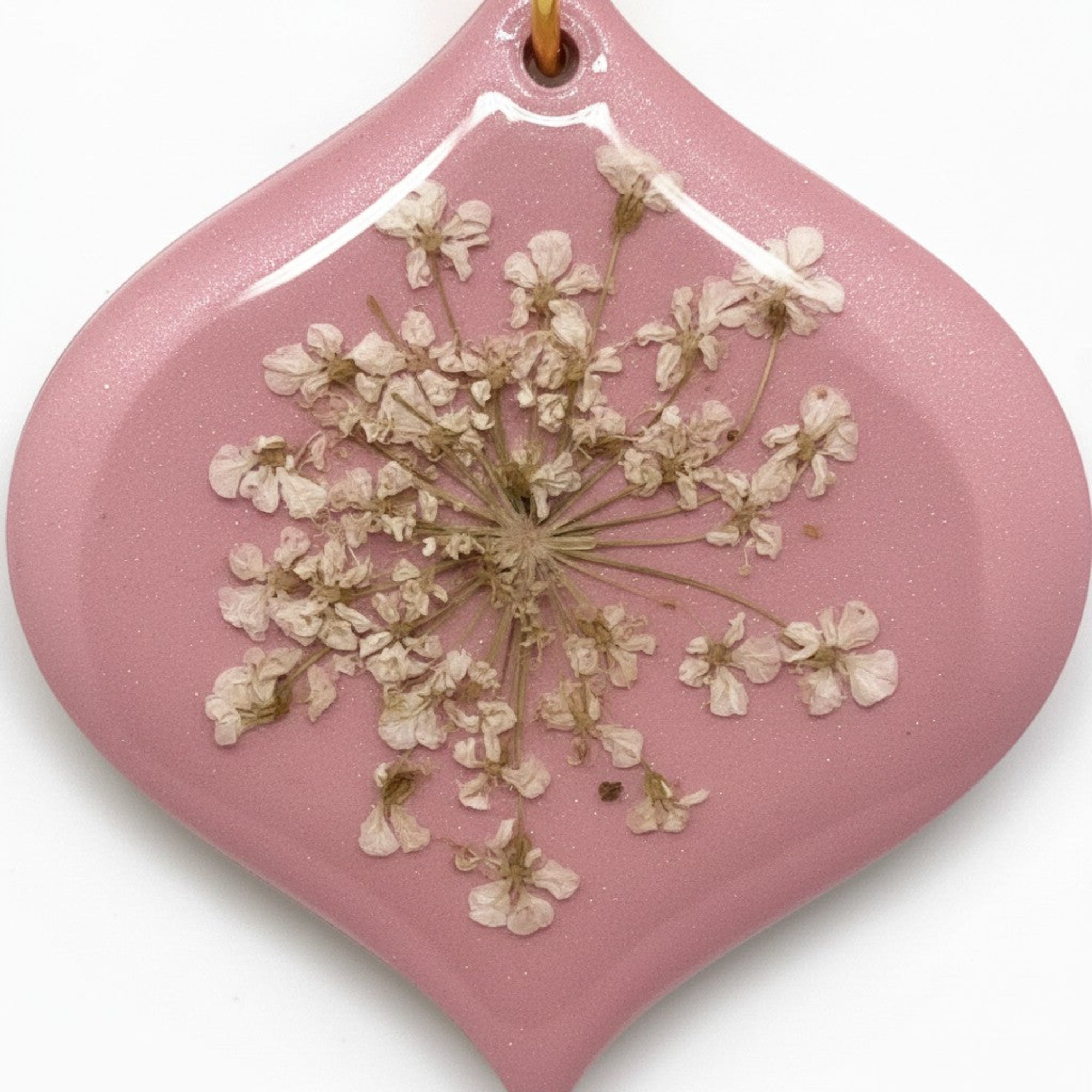 Austen - Polymer Clay Øredobber med Innkapslet tørkede blomster i Epoxy Resin