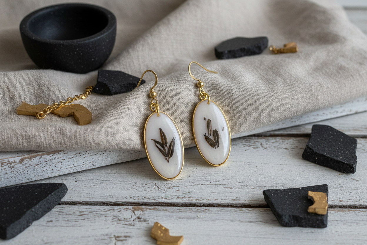 Black and White Earrings - Vintage Style 4