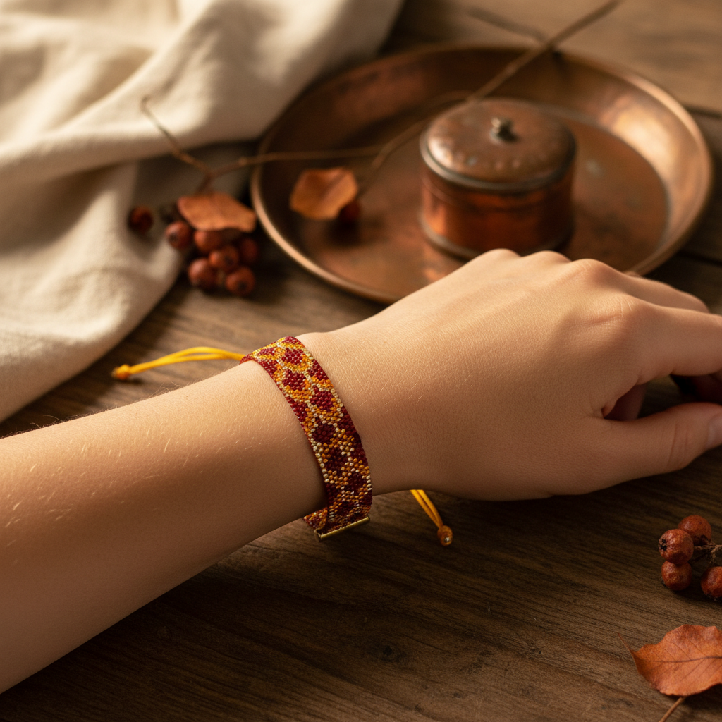 Blad i rød - Puesta en brazo