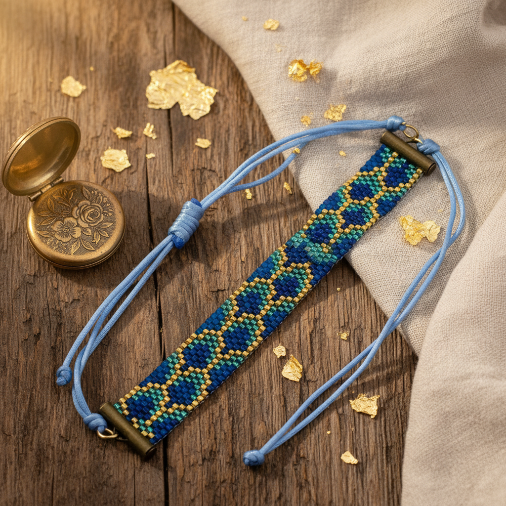 Blad in Blue - Estilo vintage con oro envejecido