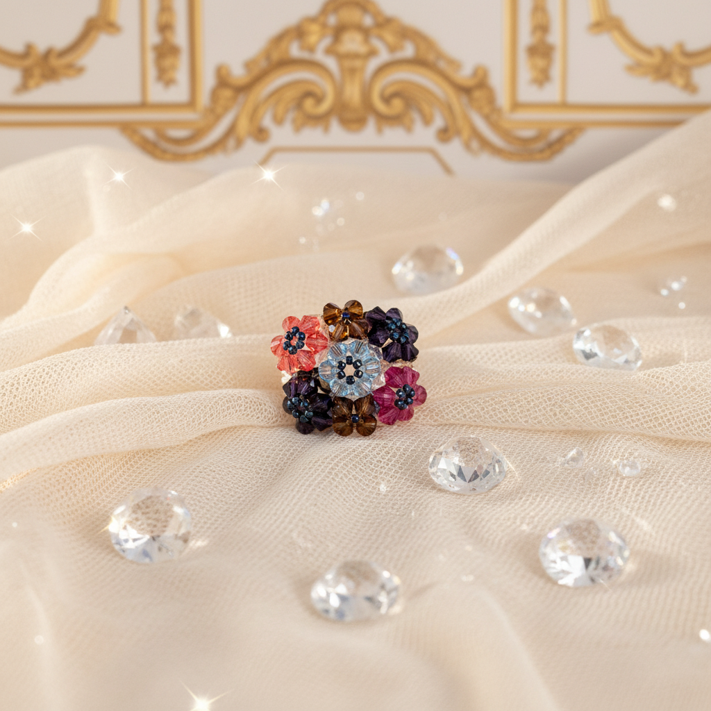 Charlotte 1 - Con gasa, cristales y fondo Versalles