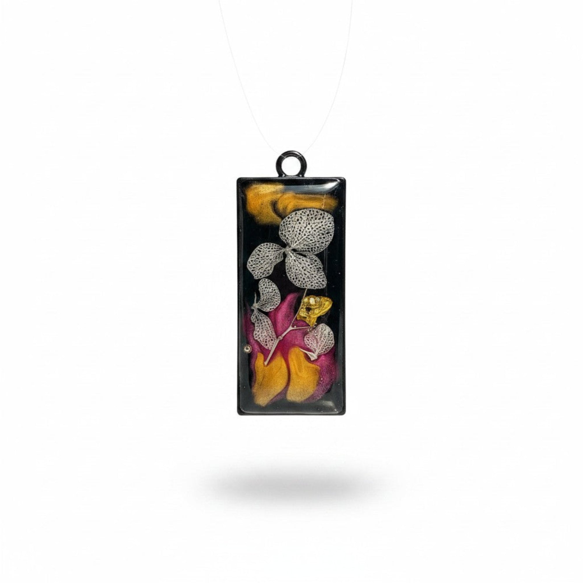 Nix - Epoxy Resin Anheng med Skjelettblomster