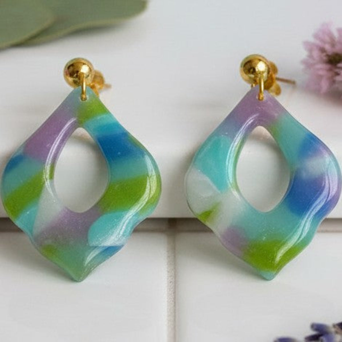 Flor de Lys - Polymer Clay Øredobber Translusent