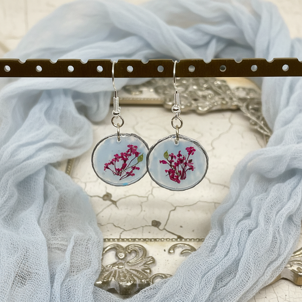 Flower in Cloud Vintage Blue Gauze