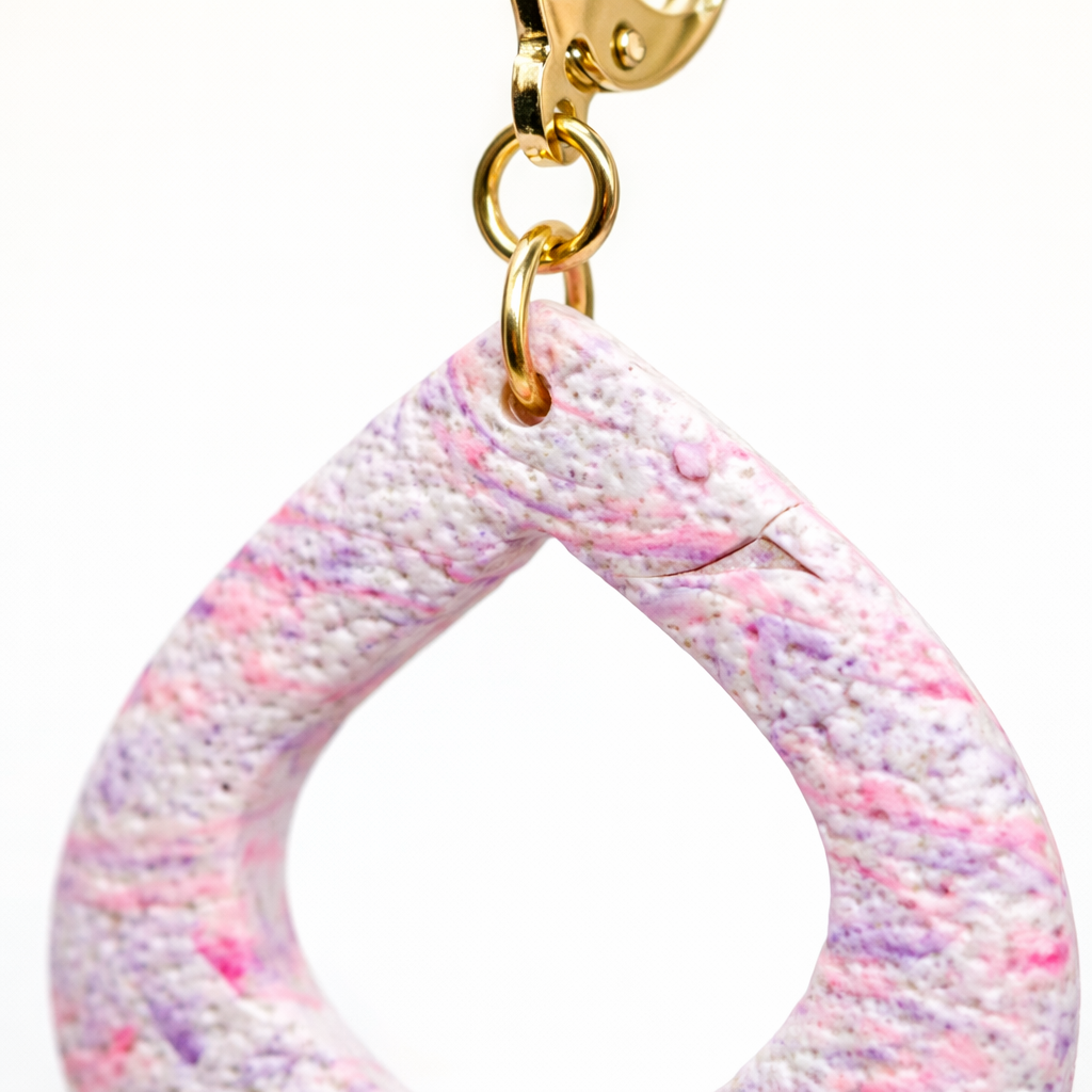80's nr 1 -Organic Shape Dangle Earrings, Pastel Pink Statement Earrings, Handmade Lightweight Jewelry, Gift for Her