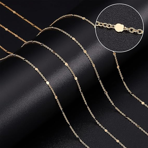 18K Gullbelagt Kjede på Mål - Pris per cm