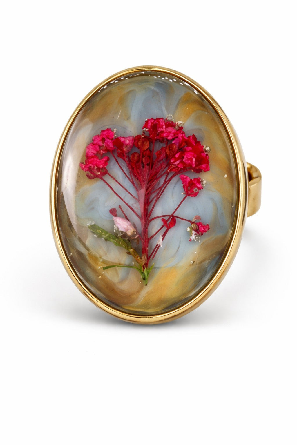 Valentine - Epoxy Ring med Tørrede Blomster