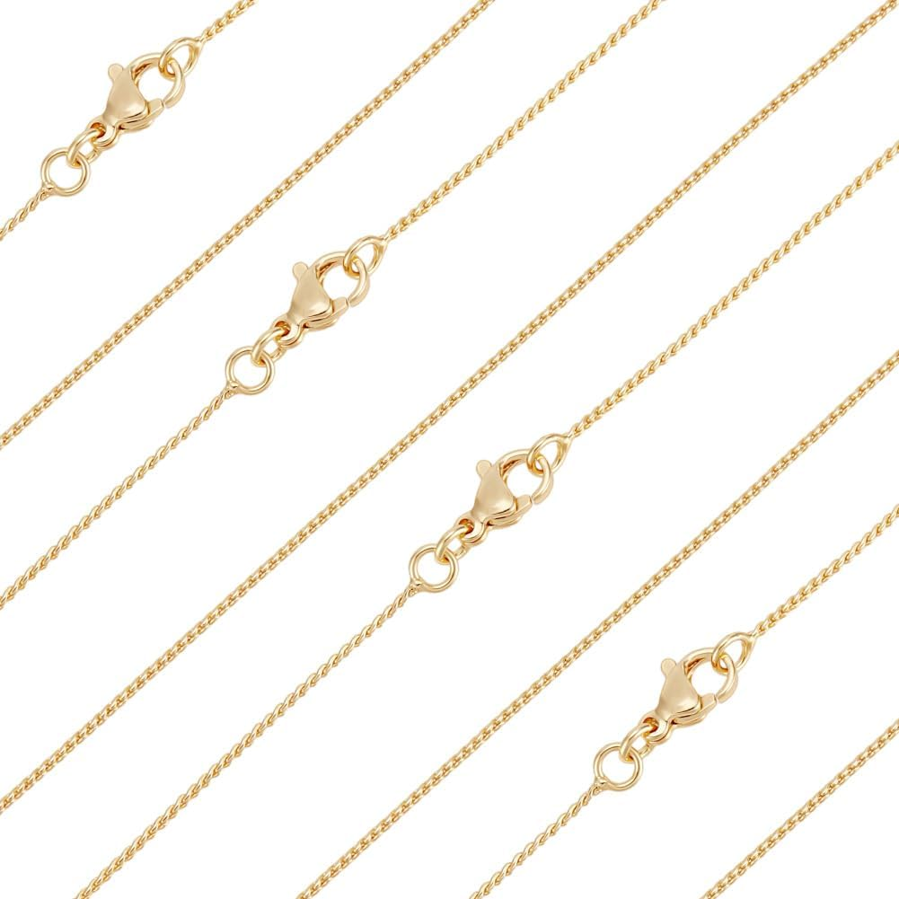 18K Gullbelagt Slangekjede med Hummerlås (50cm)