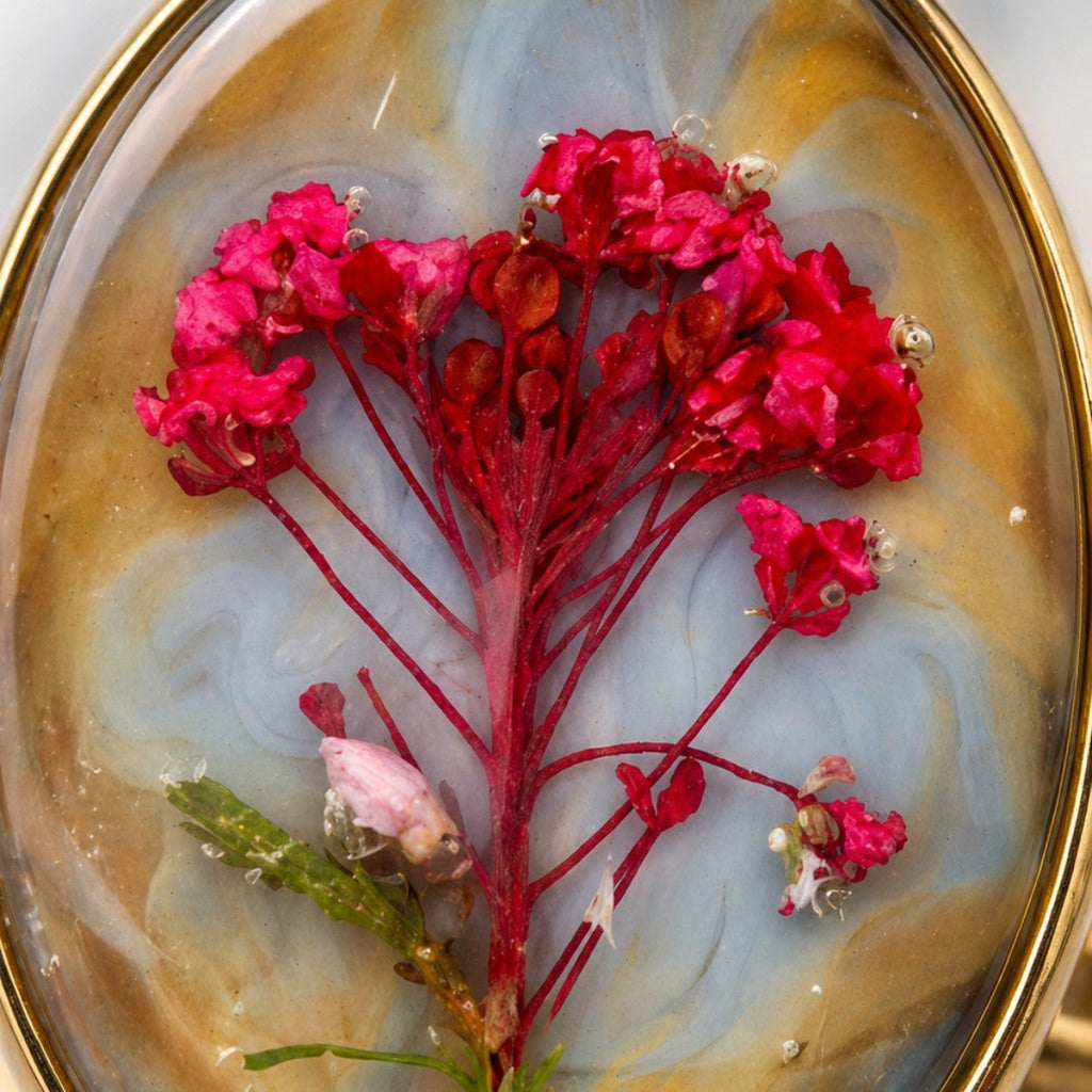 Valentine - Epoxy Ring med Tørrede Blomster