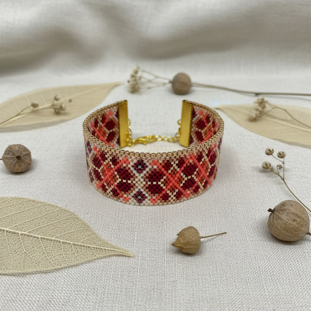 Arabigo - Rosa variant med korallrosa, rosegull og burgunder