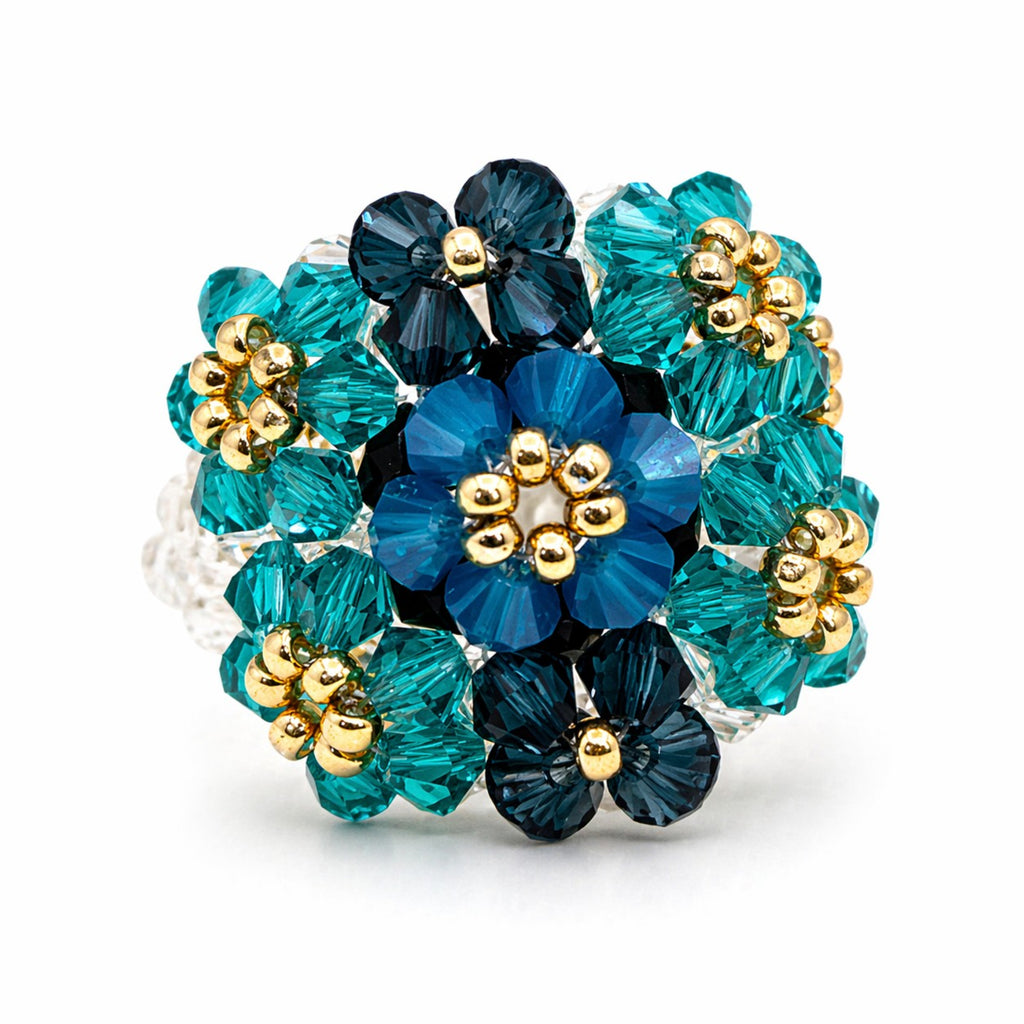 Charlotte 2 - Swarovski og Rocaille Ring