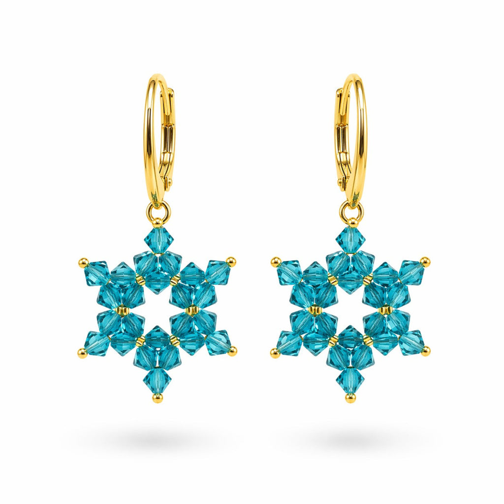 Star in Blue - Håndlagde Øredobber med Swarovski-Krystaller