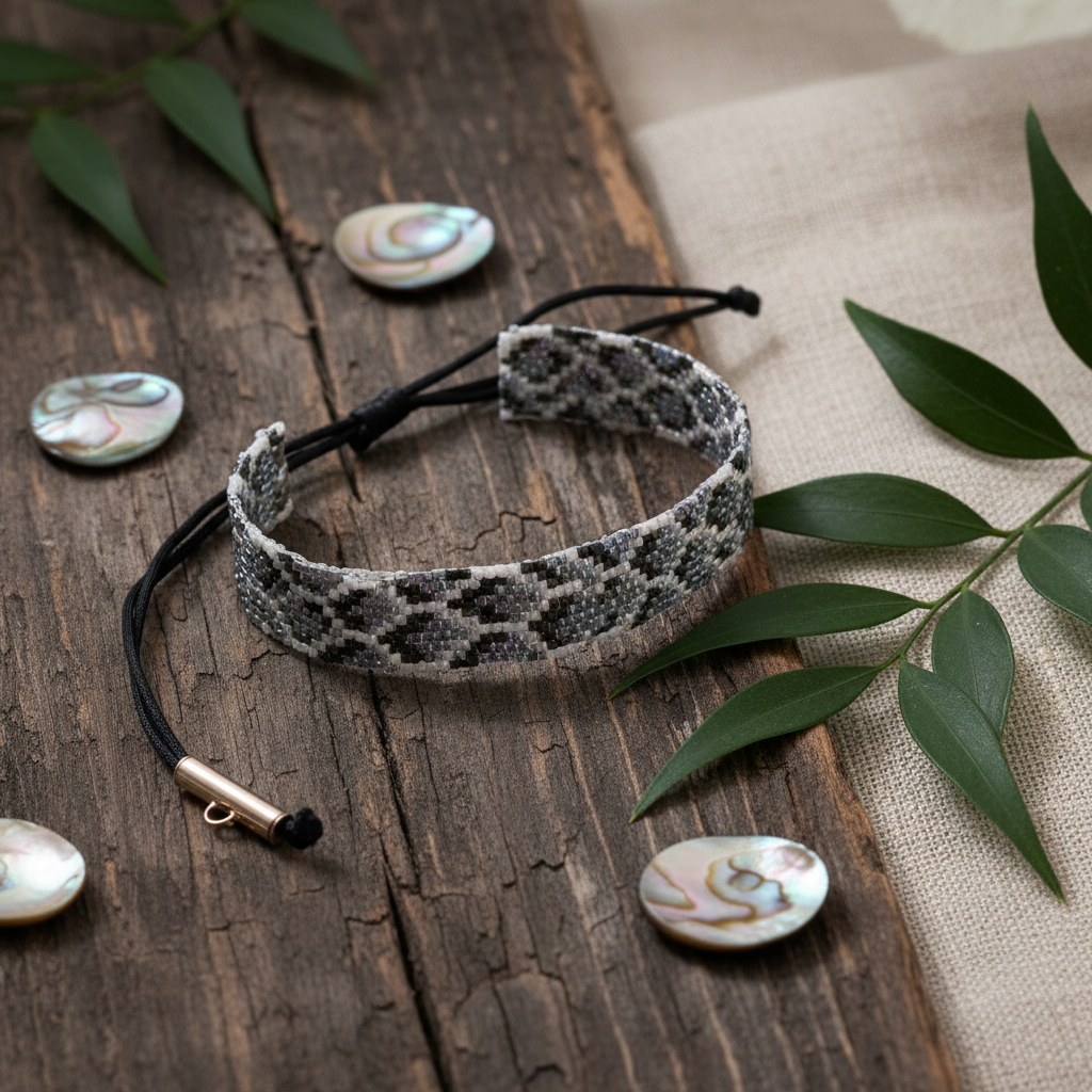 Løvblad i perle - Estilo vintage con nácar y hojas