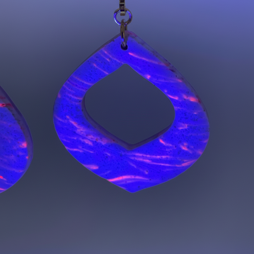 Pendientes 80's con luz UV mejorada