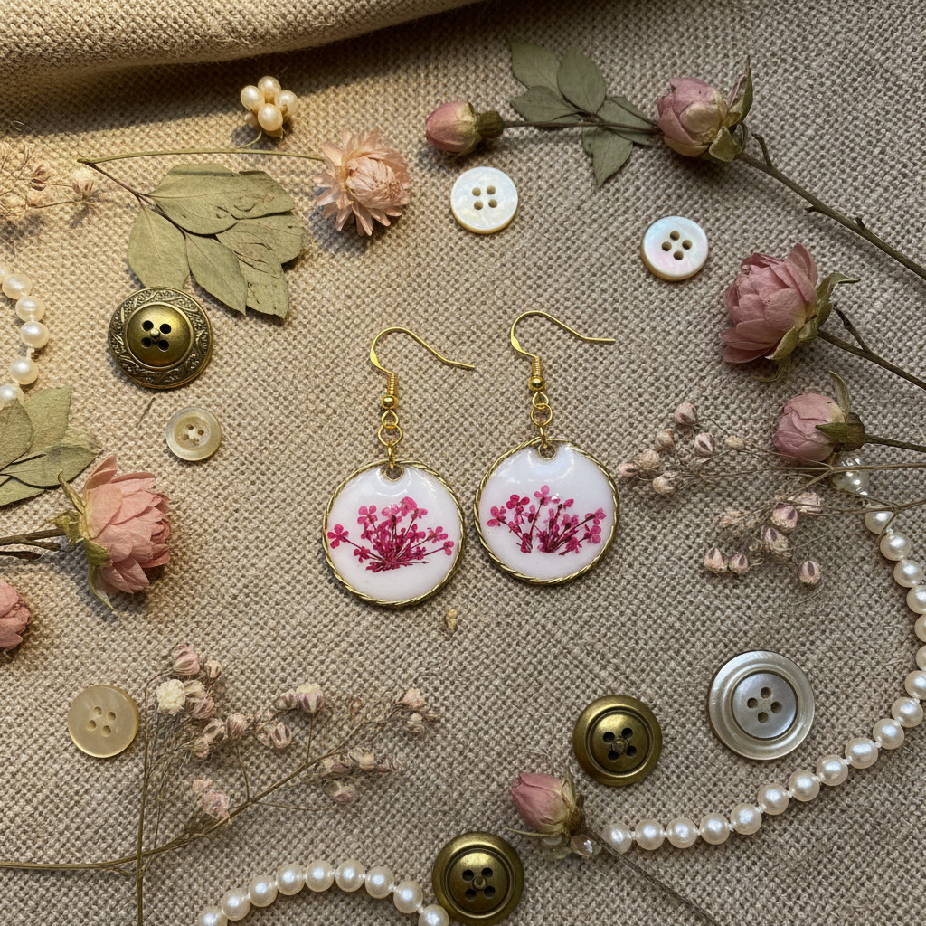 Pendientes Nemesia versión shabby chic