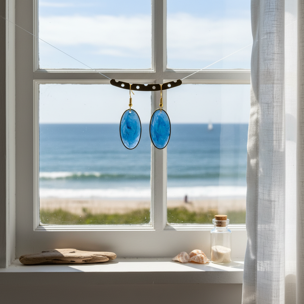 Pendientes Neptuno en ventana de Cape Cod