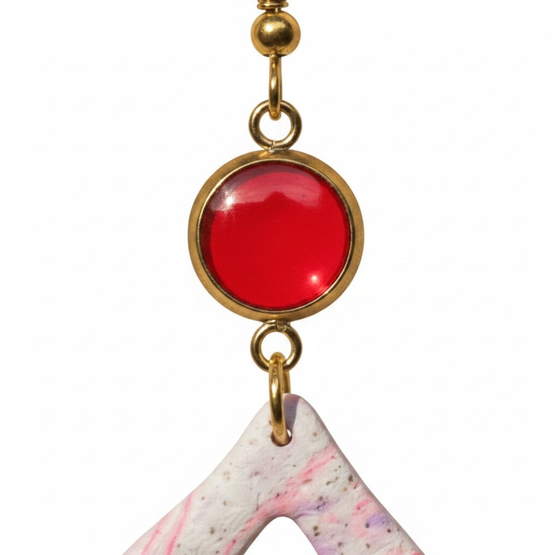 80's nr 3 - Øredobber i polymerleire, vendbare dingleøredobber, pastellrosa statement-øredobber, håndlagde lette smykker, gave til henne