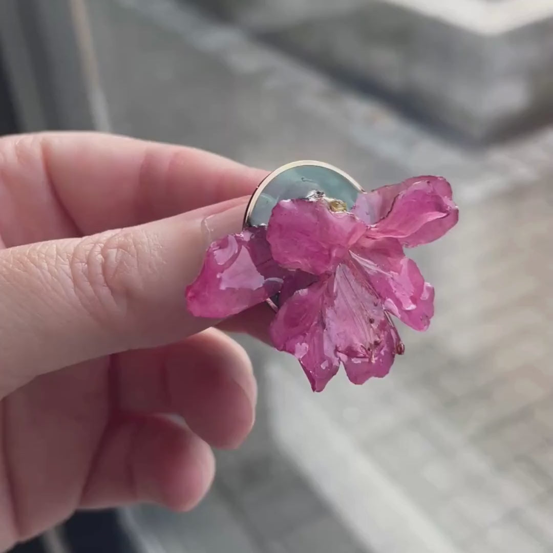 Rosa Asalea – ekte rosa blomster i resin 🌸💚