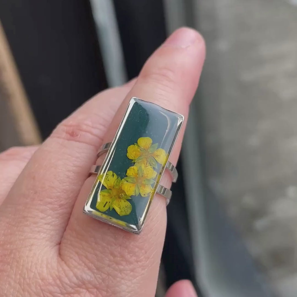 Tepperot Ring I - Justerbar ring med ekte Tepperot