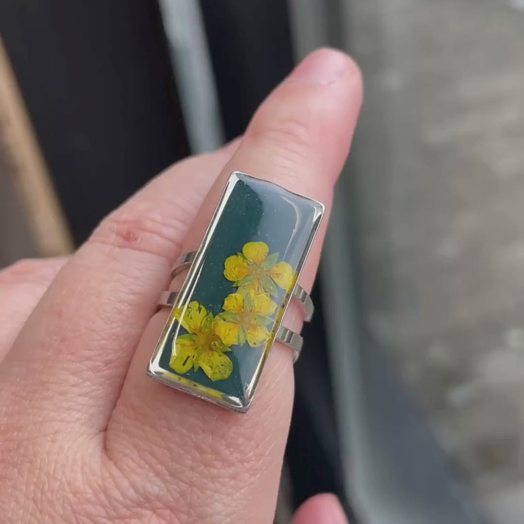 Tepperot Ring I - Justerbar ring med ekte Tepperot