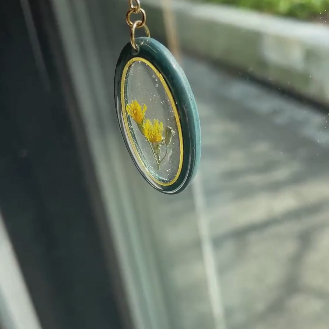 Sumphaukeskjegg II øredobber med ekte blomster 🌼🌿