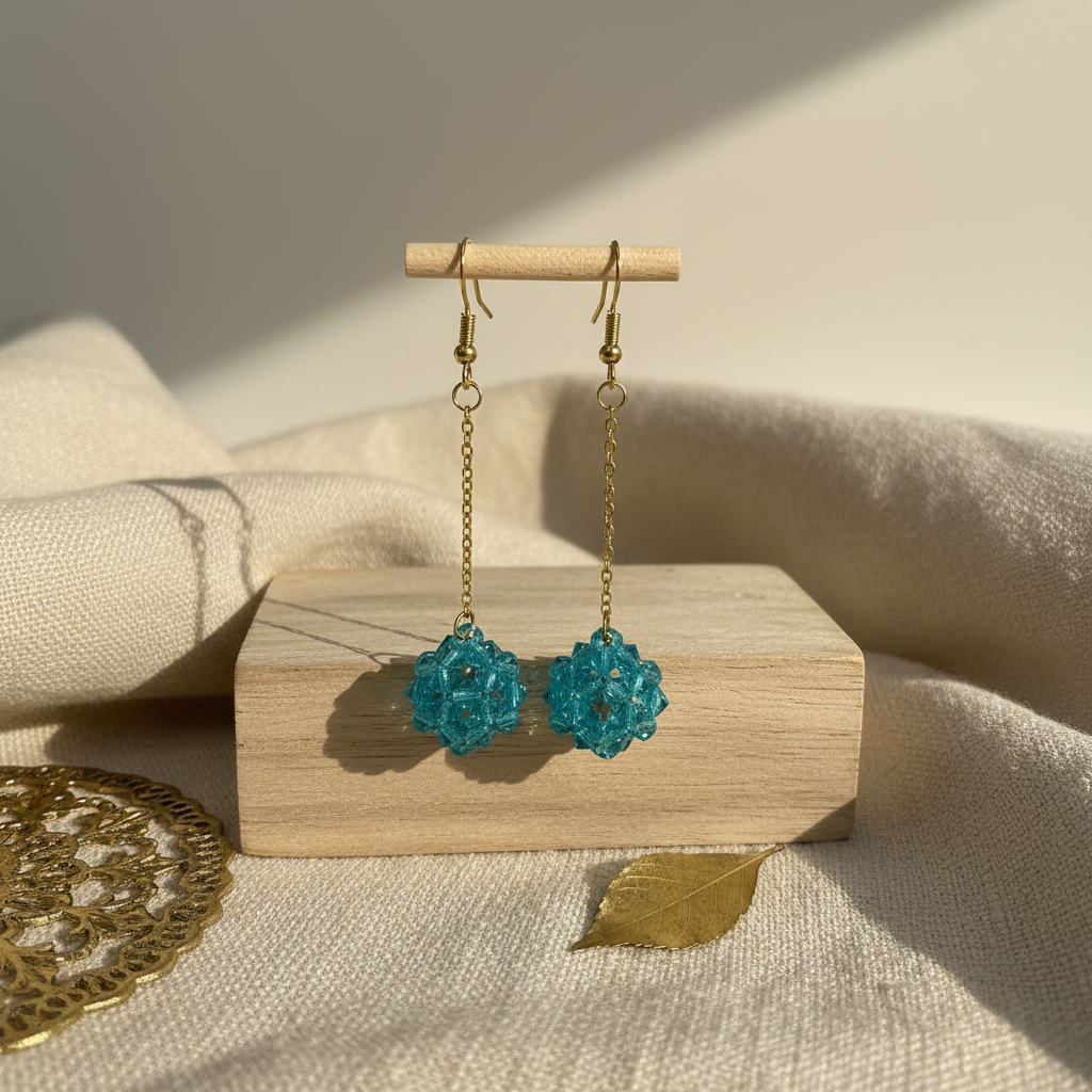 Øredobber Electron - Con oro envejecido