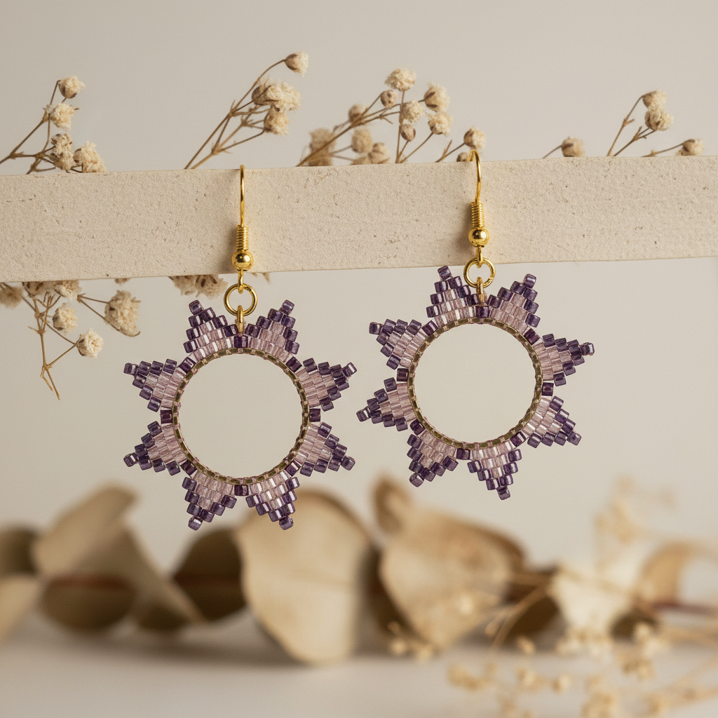 Stjerne - Miyuki Perle Øredobber