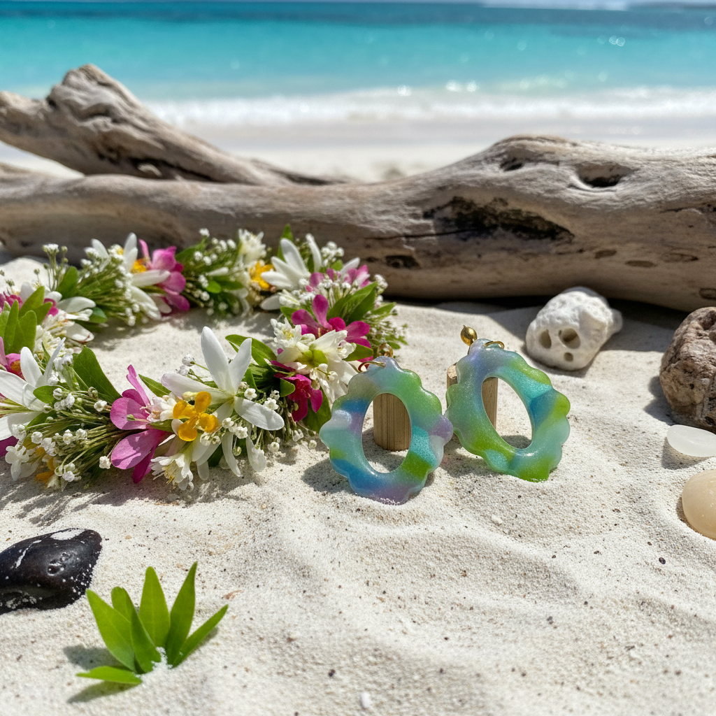 Troquelado in Blue - con collar de flores silvestres pequeñas